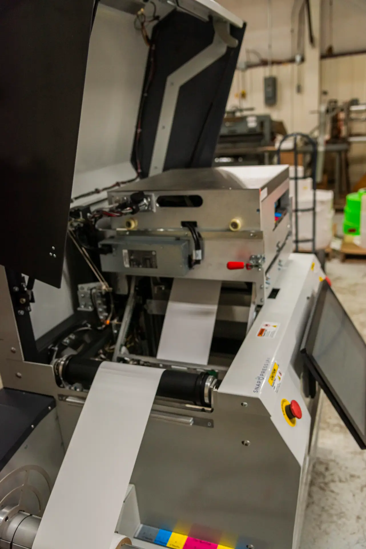 Side view of digital printing
